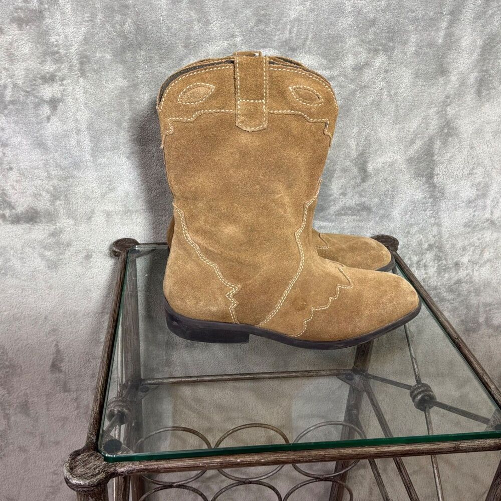 ZARA Basic Suede Brown Ankle Boots western  side zip women’s  36 / US size 5.5